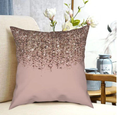 Housse de coussin 60x60 <br> Rose Pailleté