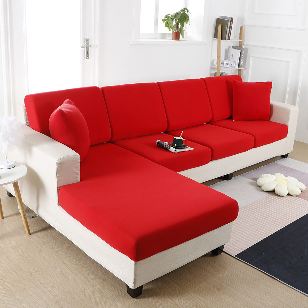 Housse de Coussin Canapé <br> Extensible Rouge