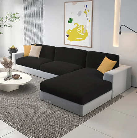Housse de Coussin Canapé <br> Velours Noire