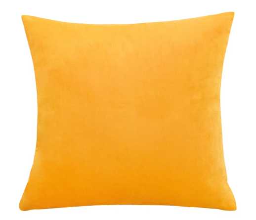 Housse de coussin 60x60 <br> Velours Jaune Abricot