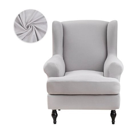 Housse fauteuil <br> à Oreilles Gris Clair