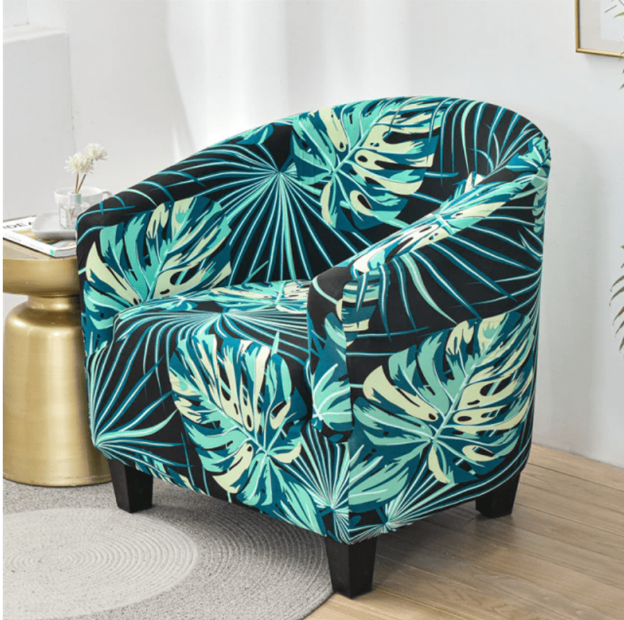 Housse fauteuil Cabriolet <br> Fleurie Turquoise
