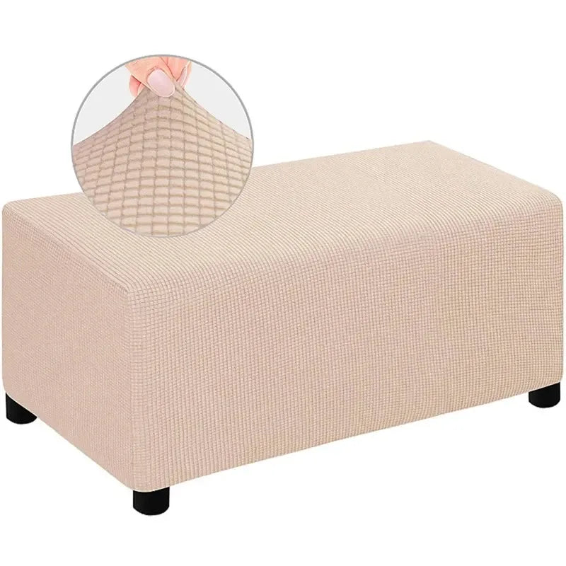 Housse de Pouf Rectangulaire Jacquard Rose
