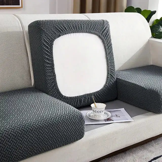 Housses d’assises de canapés en tissu jacquard gris foncé