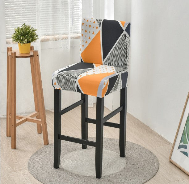 Housse de Tabouret <br> Géométrique Noir et Orange