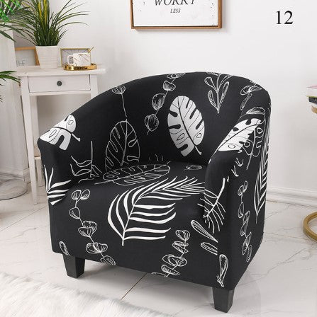 Housse fauteuil Cabriolet <br> Feuillage Noir et Blanc