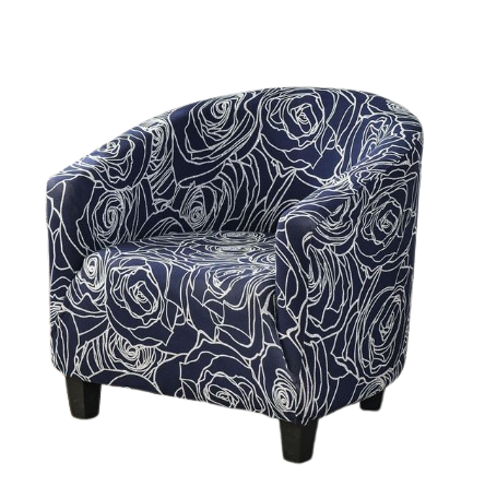 Housse fauteuil Cabriolet <br> Fleurie Bleu Marine