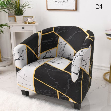 Housse fauteuil Cabriolet <br> Géométrique Marbrée Noire