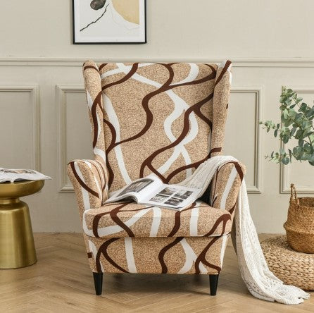 Housse fauteuil <br> Imprimée Beige