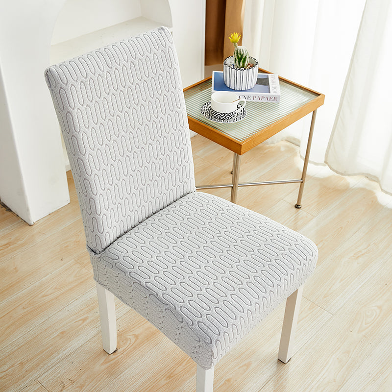 Housse de chaise <br> Ondulation Gris Clair