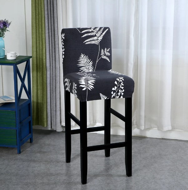 Housse de Tabouret <br> Feuillage Bleu Marine