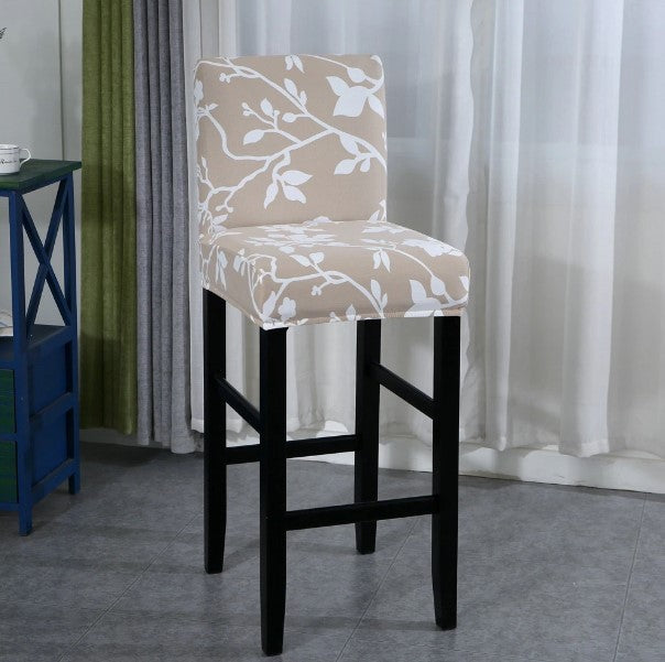 Housse de Tabouret <br> Fleurie Beige