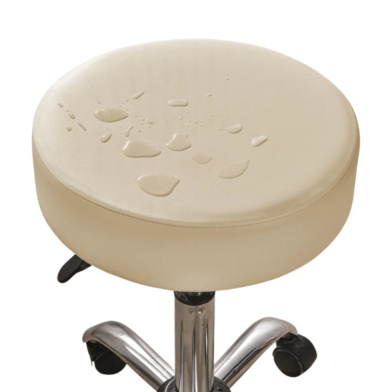 Housse Tabouret de Bar Rond Résistant aux éclaboussures - Beige Champagne
