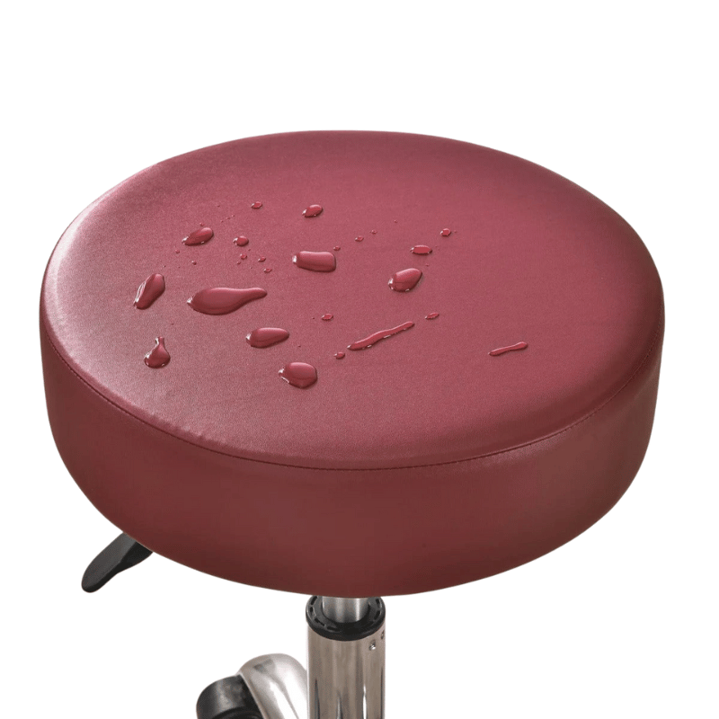 Housse Tabouret de Bar Rond Résistant aux éclaboussures - Rouge