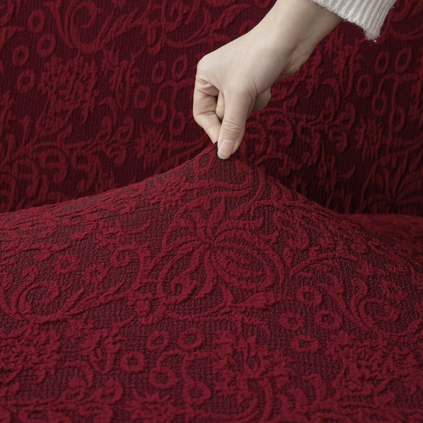Housse de Canapé Extensible - Rouge Bordeaux
