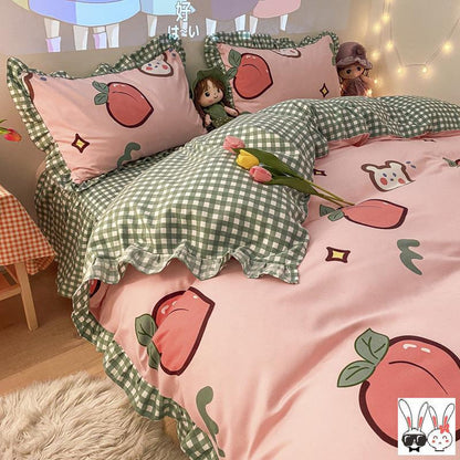 Housse de couette verte quatre pièces