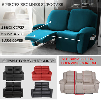 Housse de Fauteuil et Canapé Relax - Velours Bleu Canard