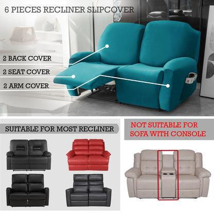 Housse de Fauteuil et Canapé Relax - Velours Bleu Turquoise