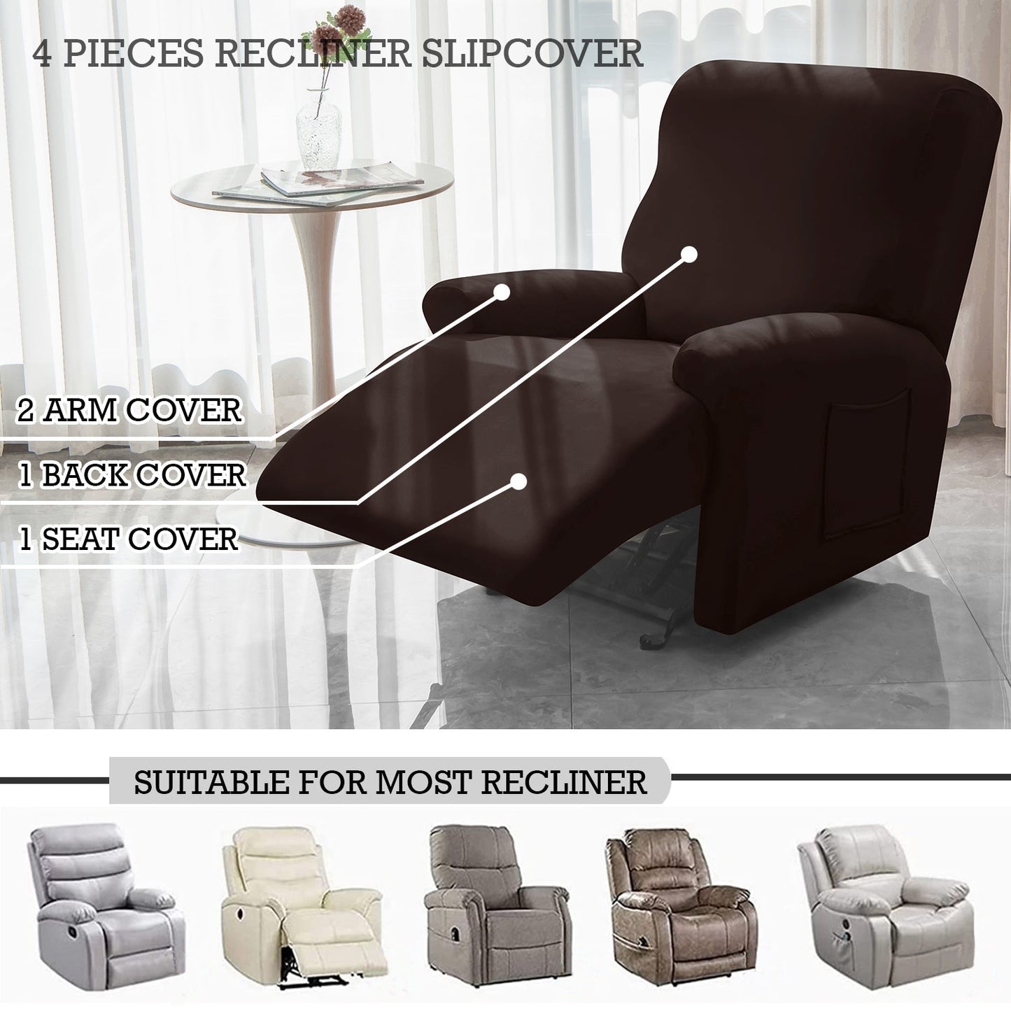 Housse de Fauteuil et Canapé Relax - Marron