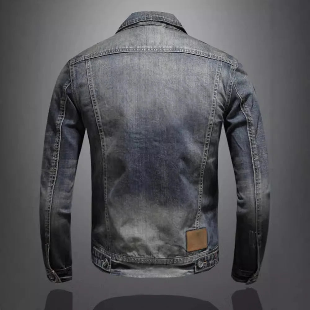 Radeko - Veste en jean pour homme Slim Fit