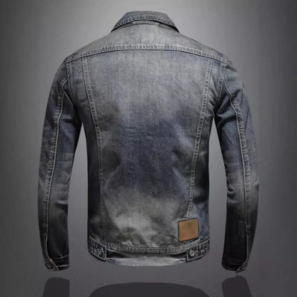 Radeko - Veste en jean pour homme Slim Fit