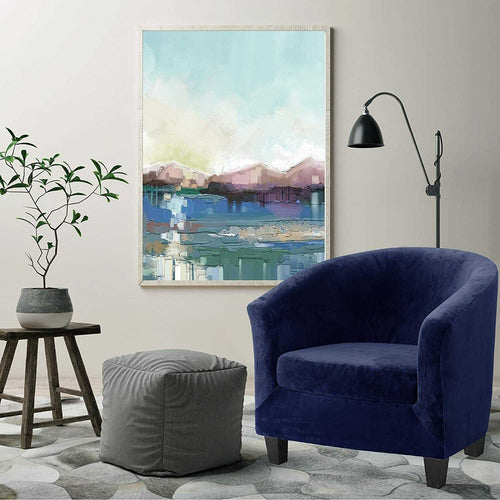 Housse de Fauteuil Velours - Bleu Marine