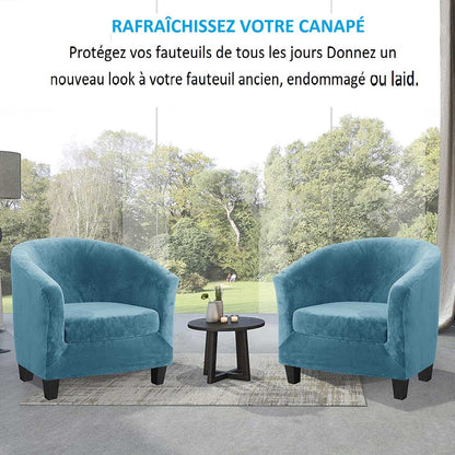 Housse de Fauteuil Velours - Ciel