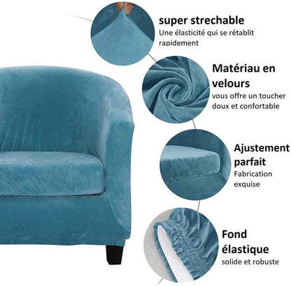 Housse de Fauteuil Velours - Ciel