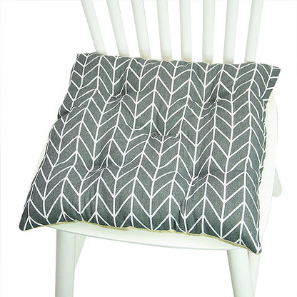 Coussin de chaise rond à cinq cercles en polyester imprimé lin et coton, pour baie vitrée.