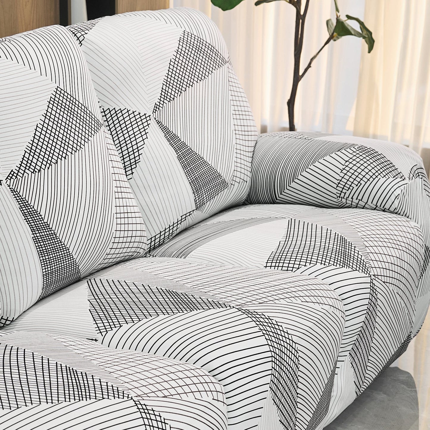 Housse de Fauteuil Relax - Blanc Neige et Noir