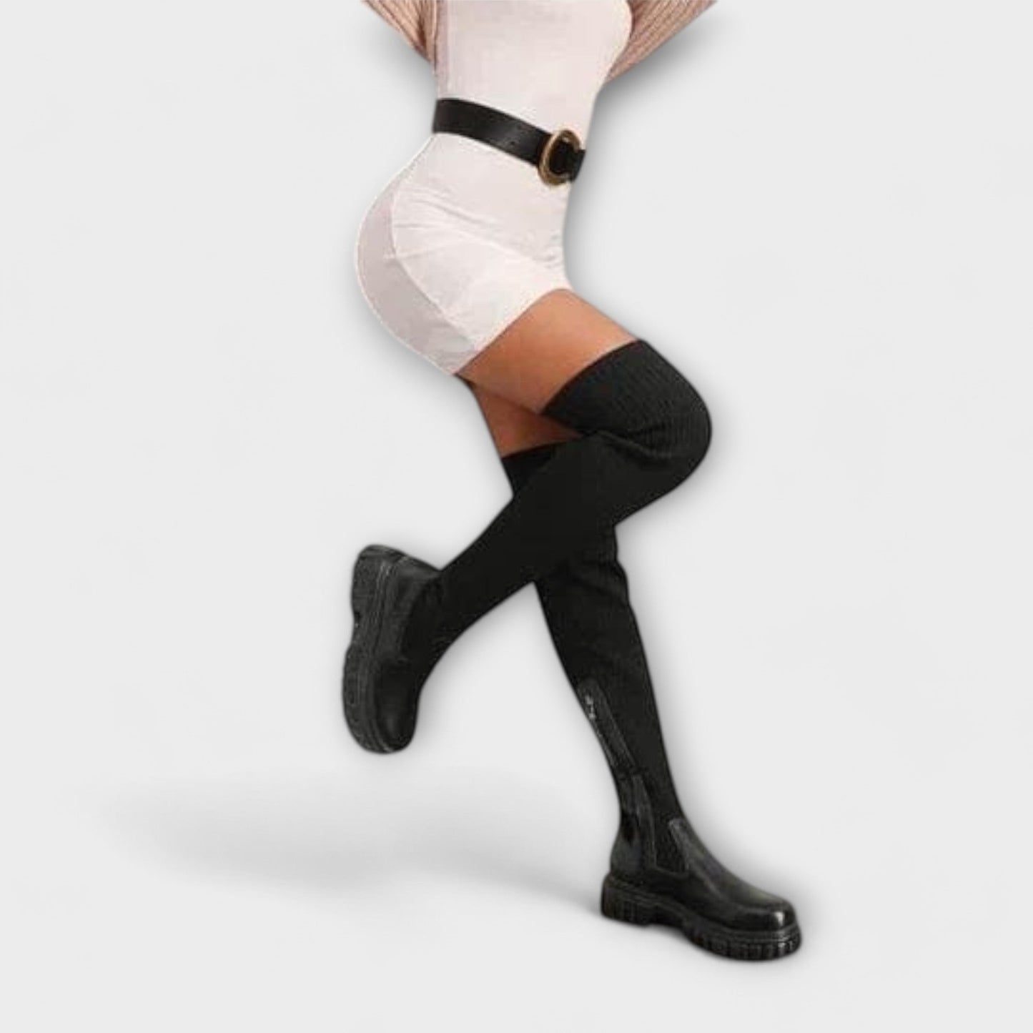 Lureva – Bottes Overknee avec Semelle Chunky