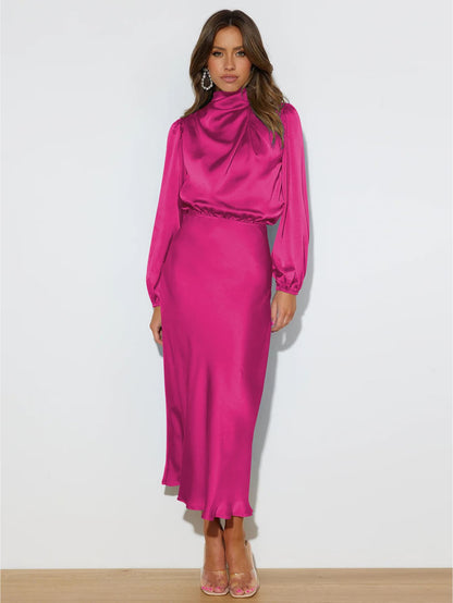 Robe longue chic satin