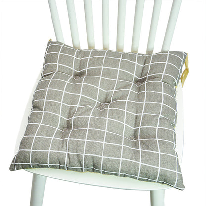 Coussin de chaise rond à cinq cercles en polyester imprimé lin et coton, pour baie vitrée.