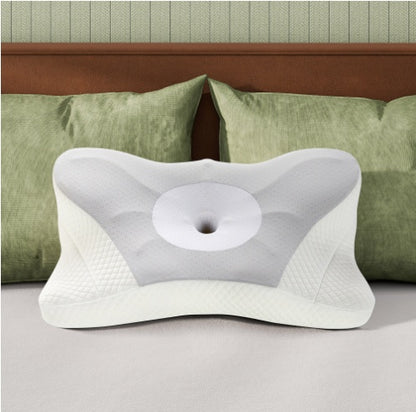 Oreiller cervical, oreiller ergonomique rafraîchissant en mousse à mémoire de forme, oreiller orthopédique à double hauteur avec soutien latéral
