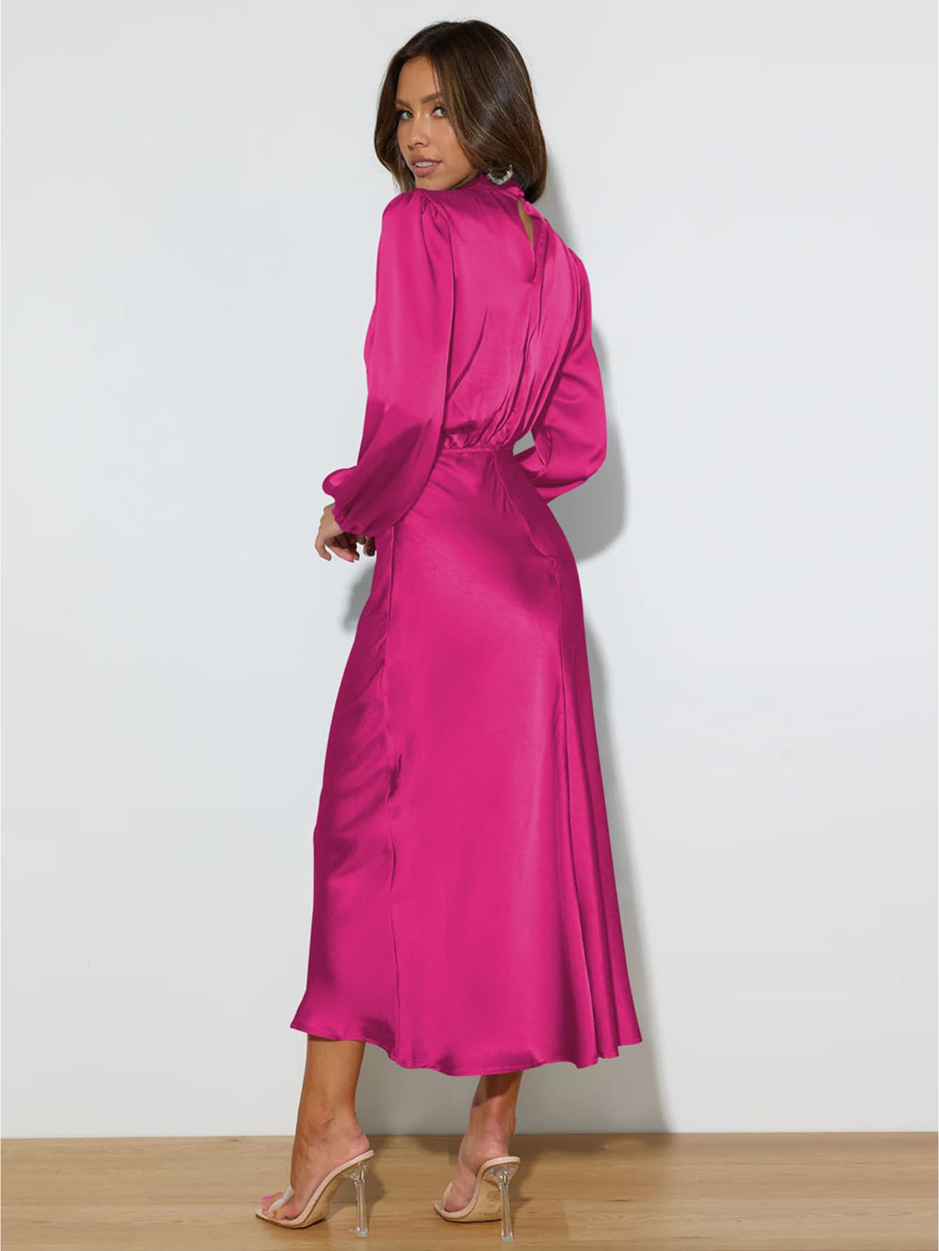 Robe longue chic satin