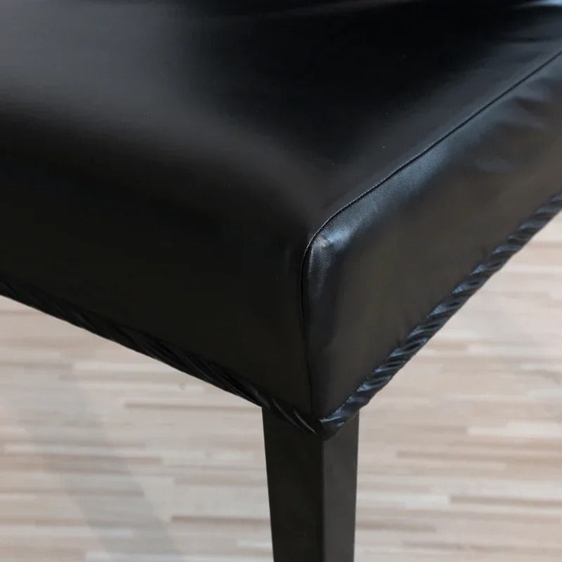 Housse de Chaise Apparence Cuir XL Noir
