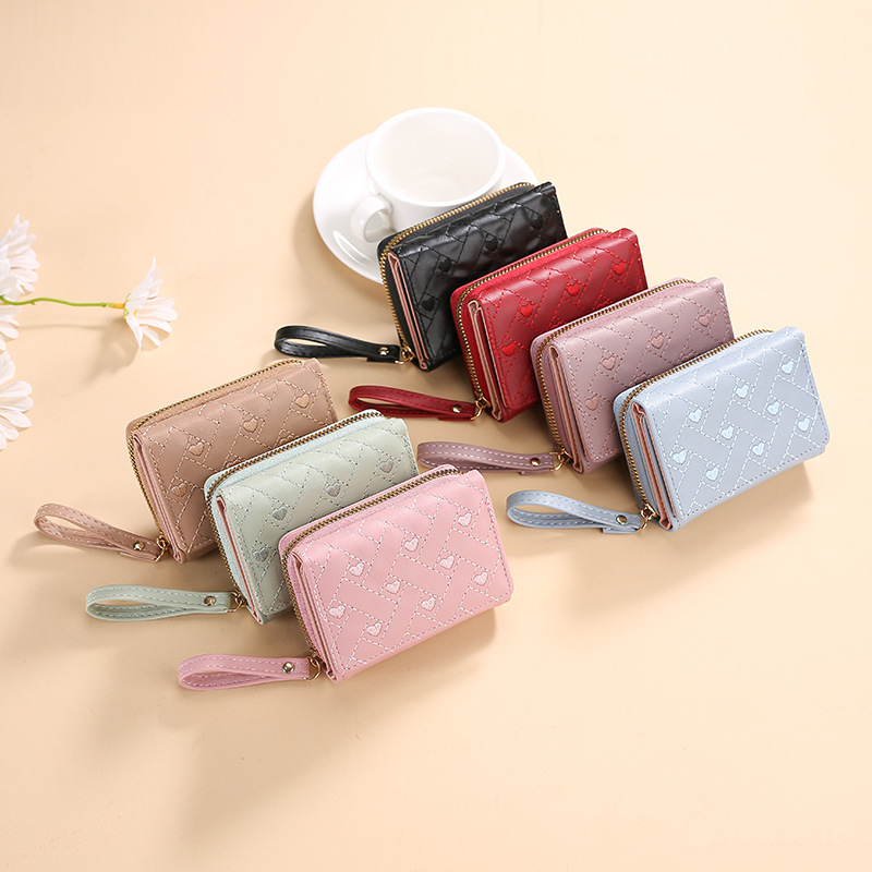 Petit portefeuille femme cœur