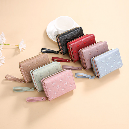 Petit portefeuille femme cœur