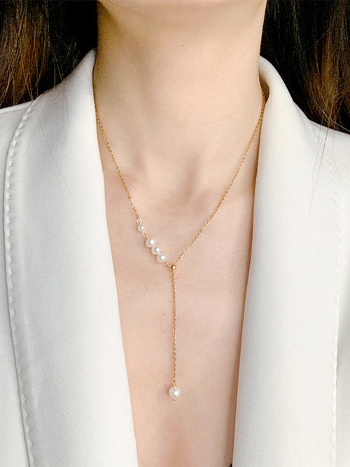 Collier pendant avec perles pour femme