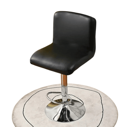 Housse Tabouret de Bar Apparence Cuir - Noir