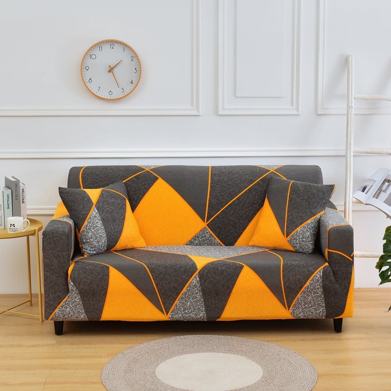 Housse de coussin élastique en spandex imprimée assortie à la taie d'oreiller