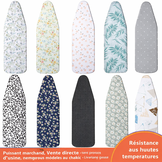 Housse de table à repasser en coton élastique avec bordure en tissu recouvert de caoutchouc