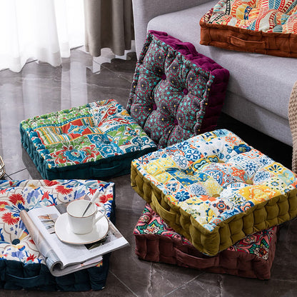 Coussin de sol carré épais imprimé