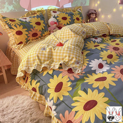 Housse de couette verte quatre pièces