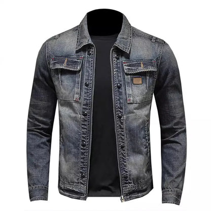 Radeko - Veste en jean pour homme Slim Fit