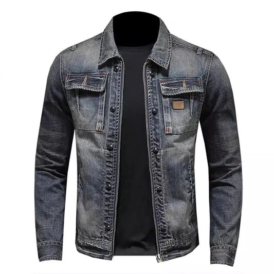 Radeko - Veste en jean pour homme Slim Fit
