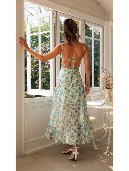 Robe dos nu imprimé floral