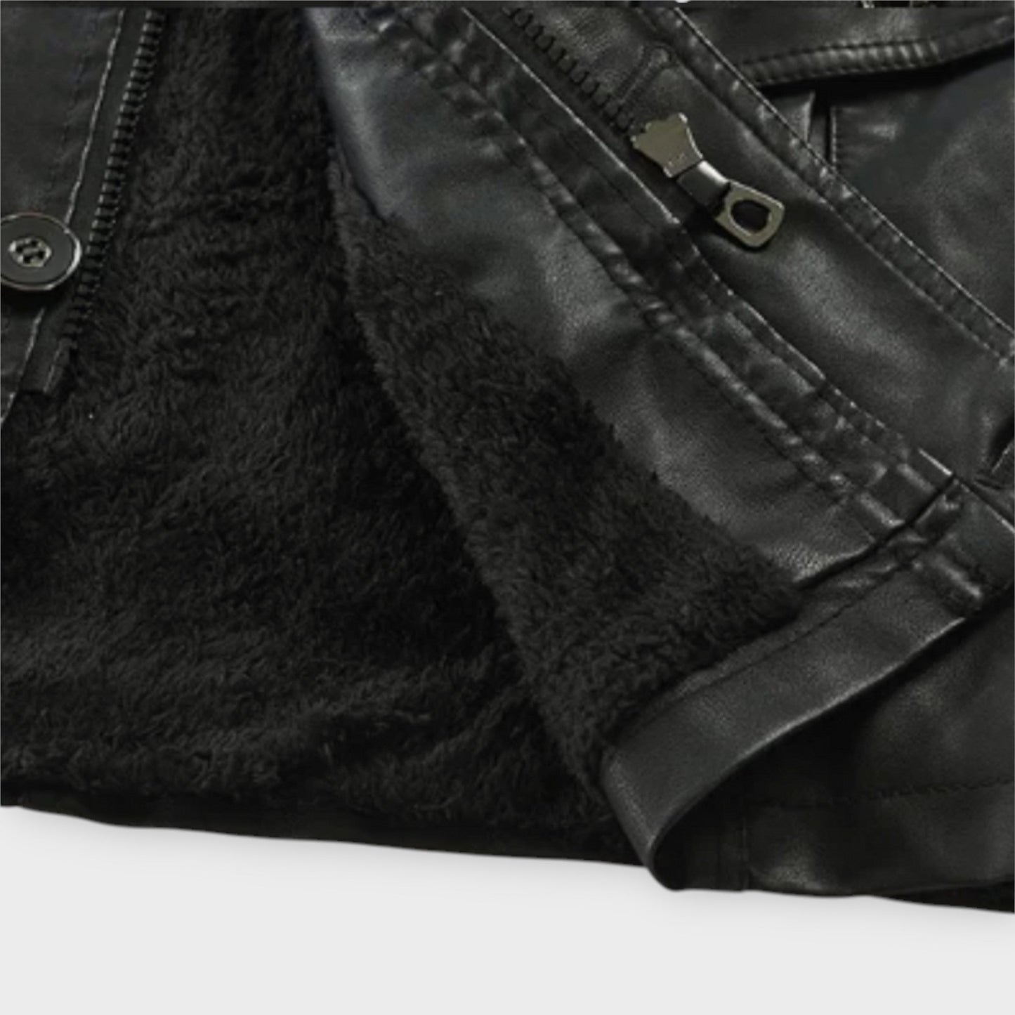 Veste de Motard Élégante en Cuir Longue