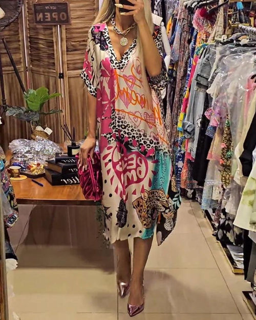 LUCIRA - Robe décontractée à imprimé léopard coloré