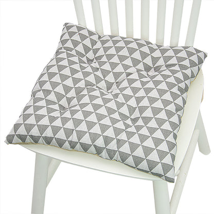 Coussin de chaise rond à cinq cercles en polyester imprimé lin et coton, pour baie vitrée.